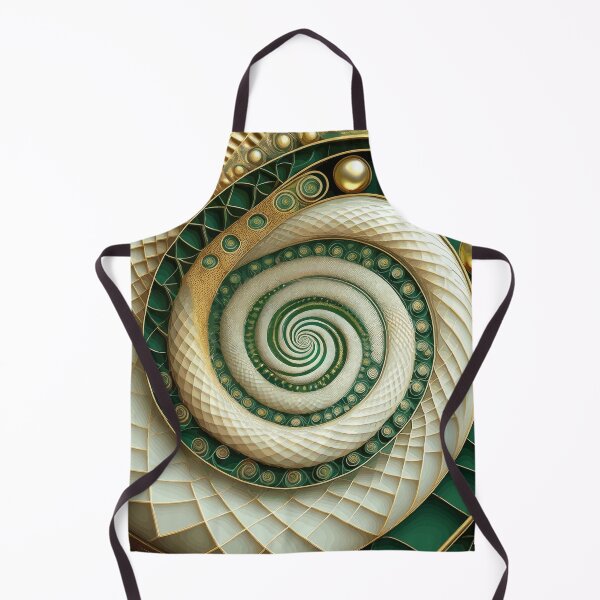 Item preview, Abstract Spiral  Green, Gold and White 96 designed and sold by Vicky Brago-Mitchell®.