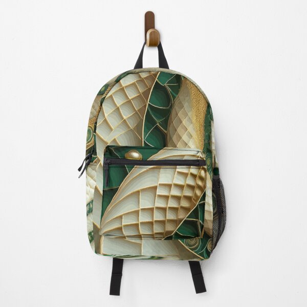 Item preview, Abstract Spiral Green, Gold and White 96 designed and sold by Vicky Brago-Mitchell®.