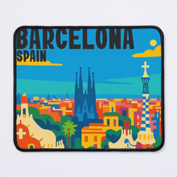 Item preview, Travel Poster Barcelona Spain designed and sold by Pink Pineapple Works.