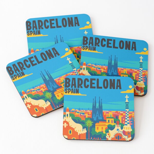 Item preview, Travel Poster Barcelona Spain designed and sold by Pink Pineapple Works.