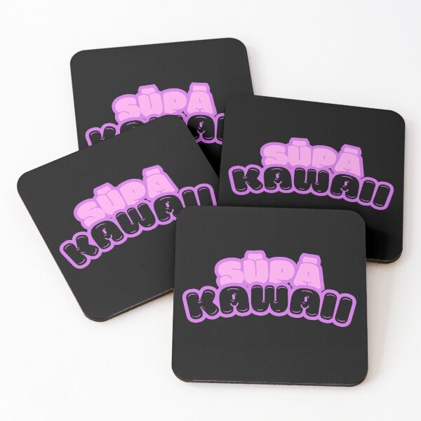 Item preview, Supa Kawaii Super Cute Fluffy Cute Kawaii Black Pink and Purple Japanese Phrase designed and sold by OVERSAI.