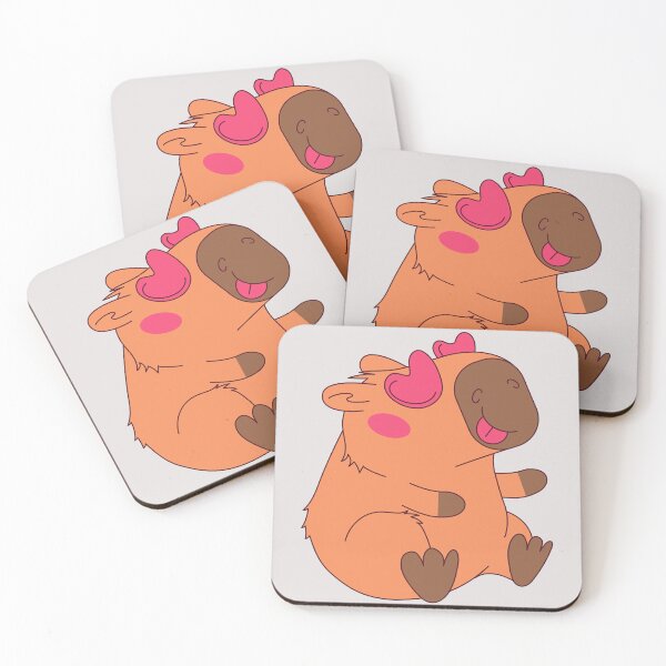 Item preview, Love-Struck Capybara – Cute Cartoon in Love designed and sold by EmeraldeaArt.
