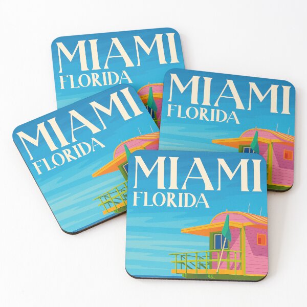 Item preview, Travel Poster Miami Florida designed and sold by Pink Pineapple Works.