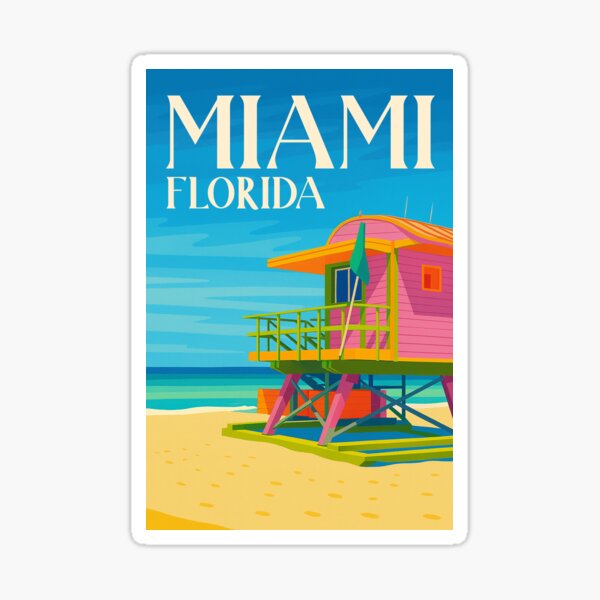 Item preview, Reiseposter Miami Florida designed and sold by Pink Pineapple Works.