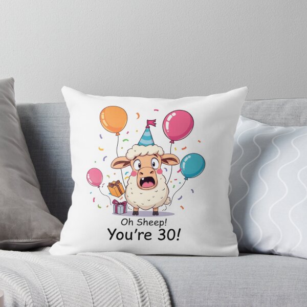 Item preview, Oh sheep you are 30 Birthday cute kawaii meme gift balloons cow designed and sold by CheeseBlueprint.