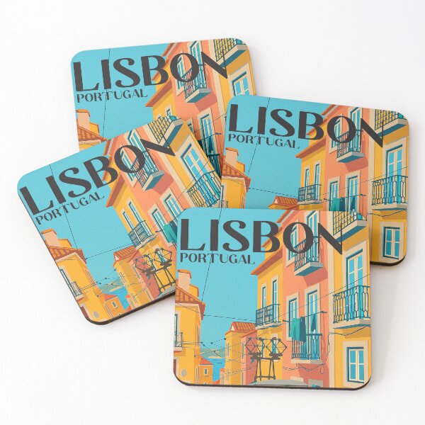 Item preview, Travel Poster Lisbon Portugal designed and sold by Pink Pineapple Works.