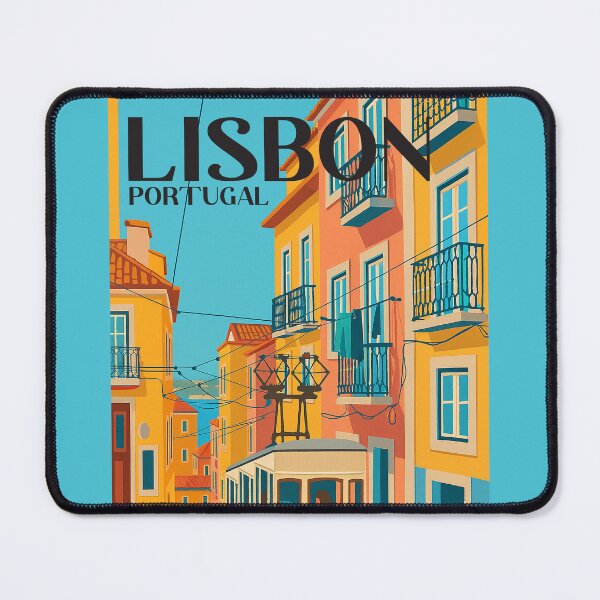 Item preview, Travel Poster Lisbon Portugal designed and sold by Pink Pineapple Works.