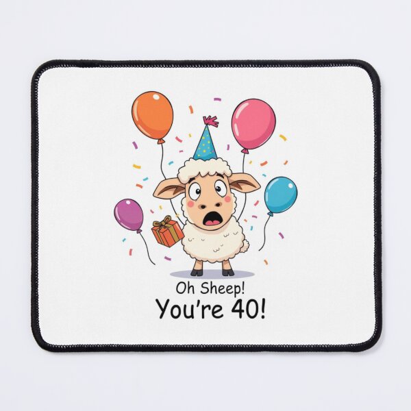 Item preview, Oh sheep you are 40 Birthday cute kawaii meme gift balloons cow designed and sold by CheeseBlueprint.