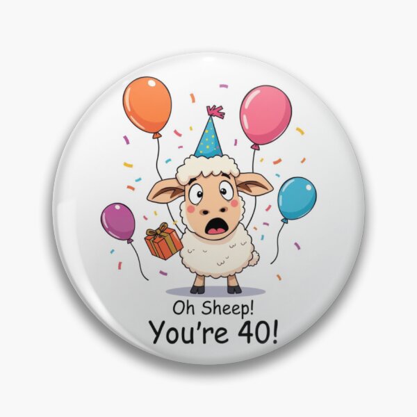 Item preview, Oh sheep you are 40 Birthday cute kawaii meme gift balloons cow designed and sold by CheeseBlueprint.