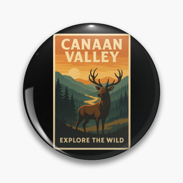 Item preview, Canaan Valley Retro Poster – Vintage Hiking Deer Landscape Design designed and sold by Slubor.