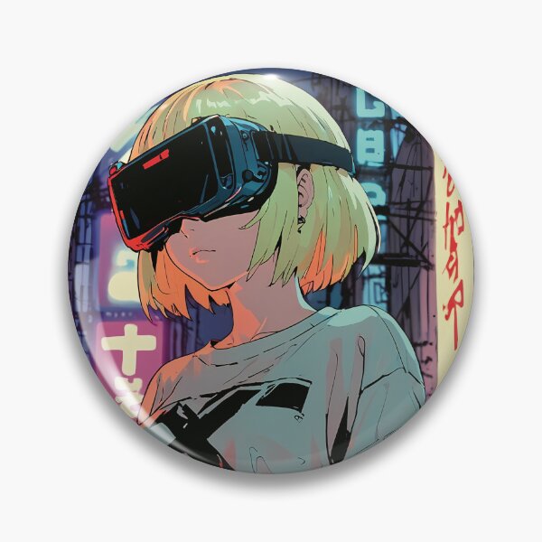 Item preview, cyberpunk girl with VR headset 2 designed and sold by BOZGO.