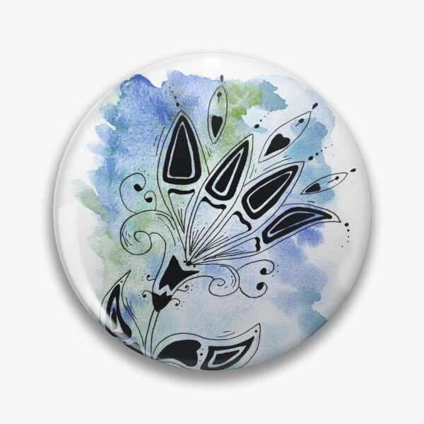 Item preview, Large flower - blue watercolor background designed and sold by GribouillStreet.