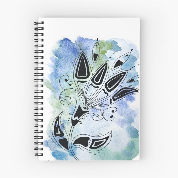 Item preview, Large flower - blue watercolor background designed and sold by GribouillStreet.