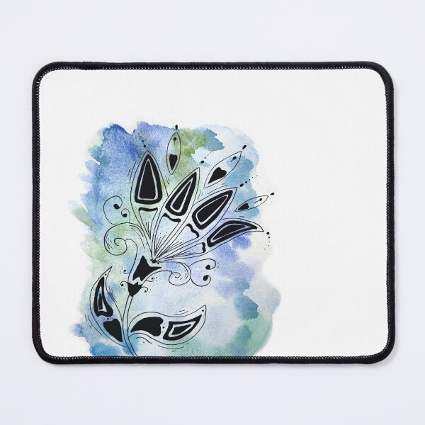 Item preview, Large flower - blue watercolor background designed and sold by GribouillStreet.