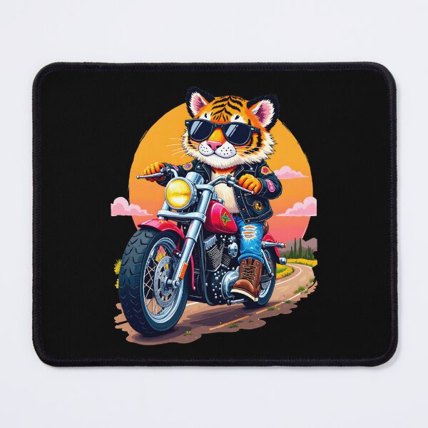 Item preview, Funny Cartoon Biker Tiger designed and sold by FunCartoonSpot.