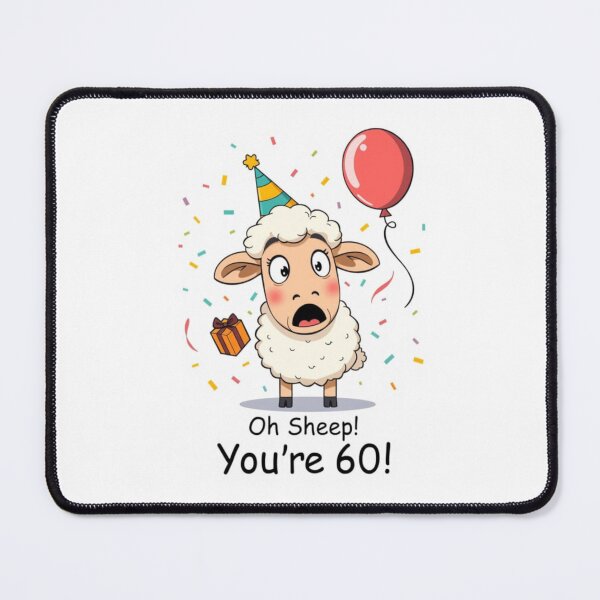 Item preview, Oh sheep you are 60 Birthday cute kawaii meme gift balloons cow designed and sold by CheeseBlueprint.