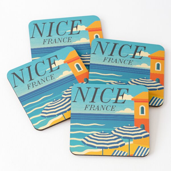 Item preview, Travel Poster Nice France designed and sold by Pink Pineapple Works.