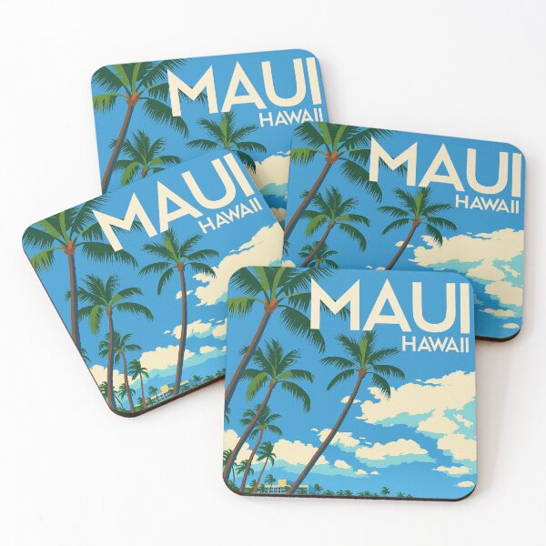 Item preview, Travel Poster Maui Hawaii designed and sold by Pink Pineapple Works.