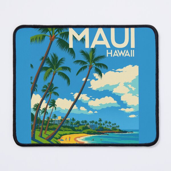 Item preview, Travel Poster Maui Hawaii designed and sold by Pink Pineapple Works.
