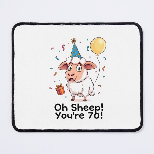 Item preview, Oh sheep you are 70 Birthday cute kawaii meme gift balloons cow designed and sold by CheeseBlueprint.