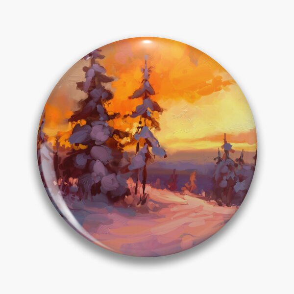 Item preview, Burning cold sunset, landscape painting designed and sold by Mikko Tyllinen.