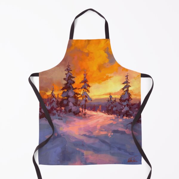 Item preview, Burning cold sunset, landscape painting designed and sold by Mikko Tyllinen.