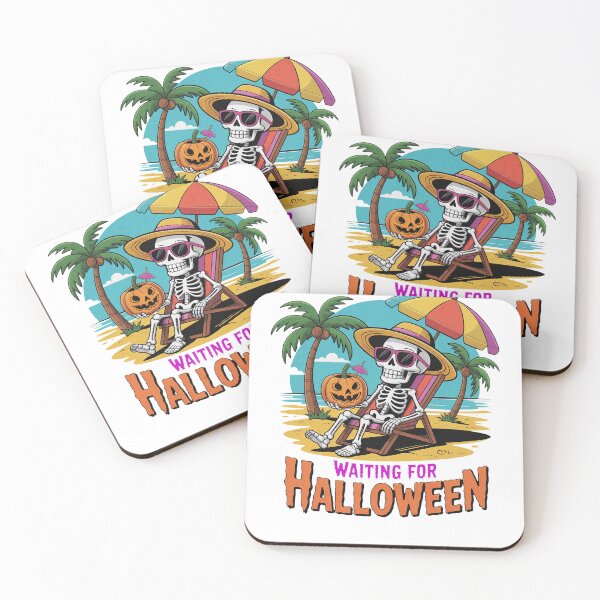 Item preview, Summerween Waiting for Halloween Skeleton Spooky Summer  designed and sold by PietrzakDesign.