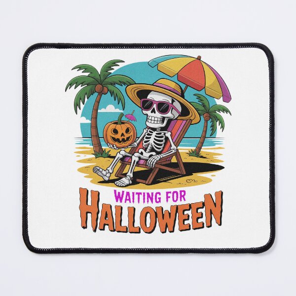 Item preview, Summerween Waiting for Halloween Skeleton Spooky Summer designed and sold by PietrzakDesign.