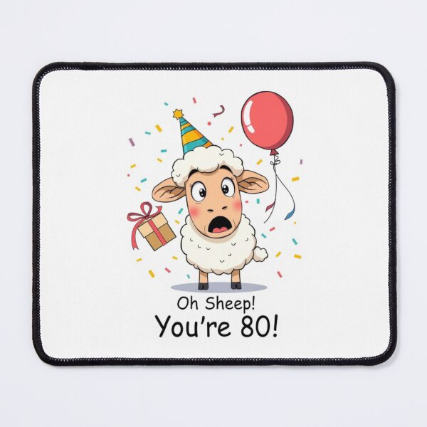 Item preview, Oh sheep you are 80 Birthday cute kawaii meme gift balloons cow designed and sold by CheeseBlueprint.