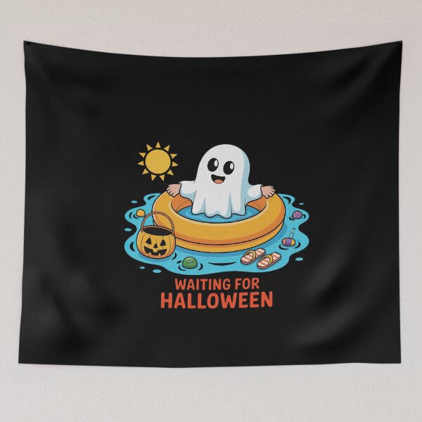 Item preview, Summerween Waiting for Halloween Ghost Spooky Summer  designed and sold by PietrzakDesign.