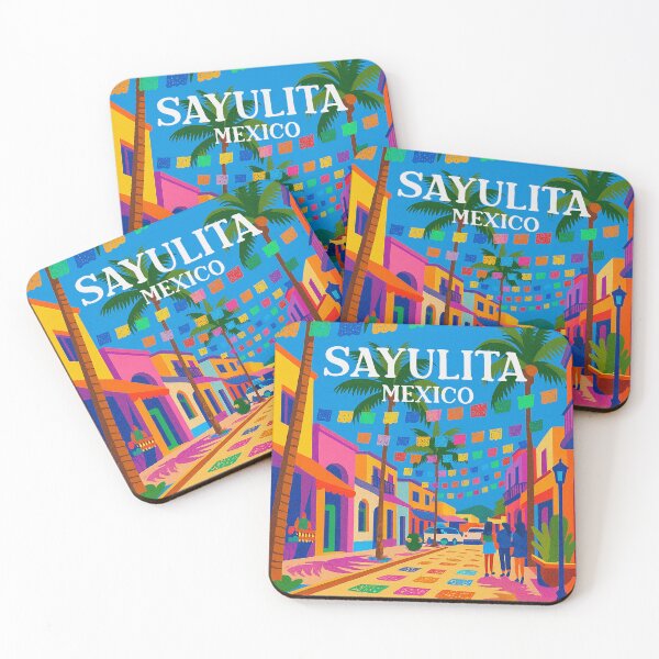 Item preview, Travel Poster Sayulita Mexico designed and sold by Pink Pineapple Works.