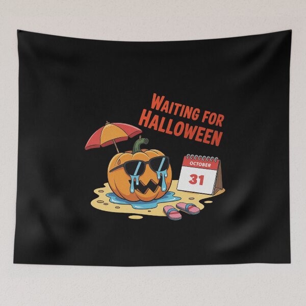 Item preview, Summerween Waiting for Halloween Pumpkin Spooky Summer  designed and sold by PietrzakDesign.