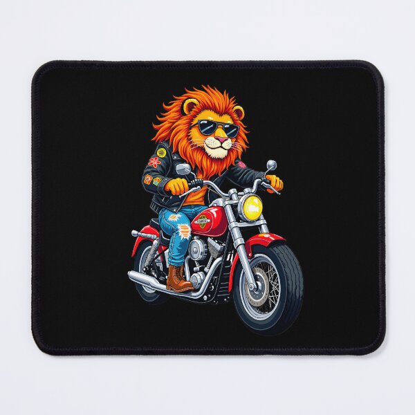 Item preview, Funny Cartoon Biker Lion designed and sold by FunCartoonSpot.