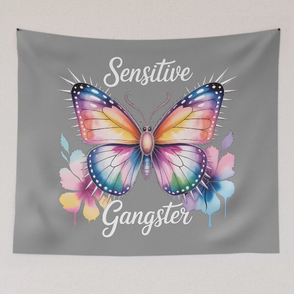 Item preview, Sensitive Gangster Watercolor Butterfly With Spikes designed and sold by KateLeap.