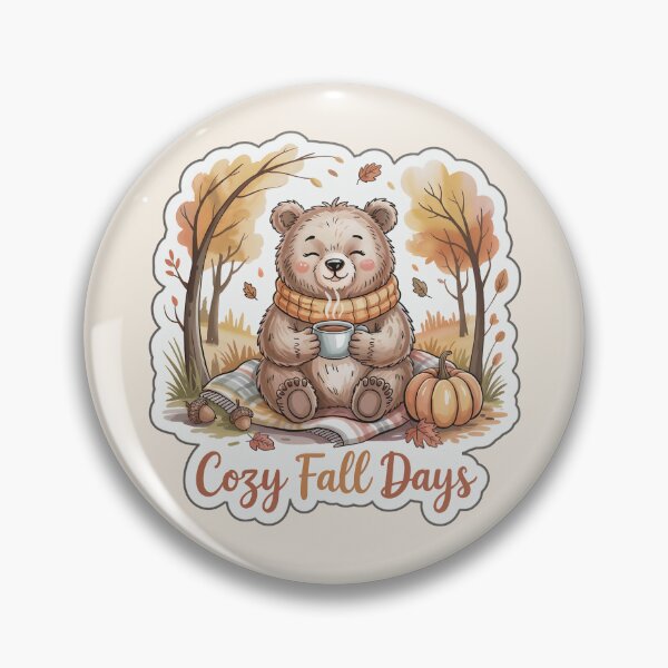 Item preview, Cozy Fall Bear Sticker – Autumn Watercolor Forest Vibes designed and sold by Nuist25.