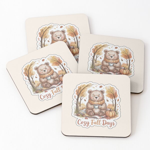Item preview, Cozy Fall Bear Sticker – Autumn Watercolor Forest Vibes designed and sold by Nuist25.