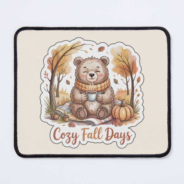 Item preview, Cozy Fall Bear Sticker – Autumn Watercolor Forest Vibes designed and sold by Nuist25.