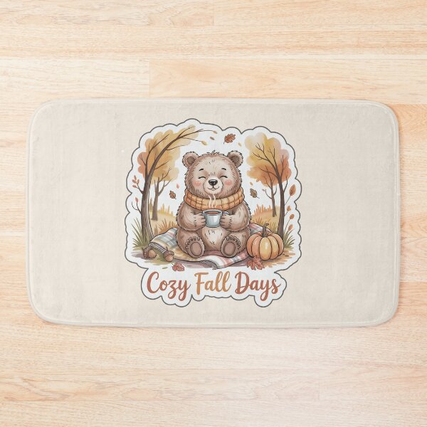 Item preview, Cozy Fall Bear Sticker – Autumn Watercolor Forest Vibes designed and sold by Nuist25.