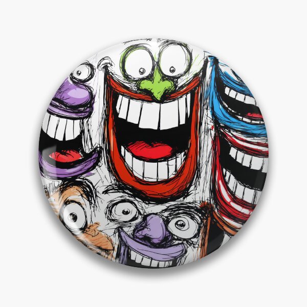 Item preview, Grotesque Smiling Faces Surreal and Disturbing Art Brut Illustration, Crazy Expressions designed and sold by PhotoRK.
