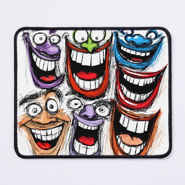 Item preview, Grotesque Smiling Faces Surreal and Disturbing Art Brut Illustration, Crazy Expressions designed and sold by PhotoRK.