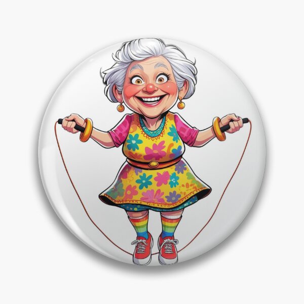 Item preview, A cheerful old lady jumps rope designed and sold by Erik Visnievskij.