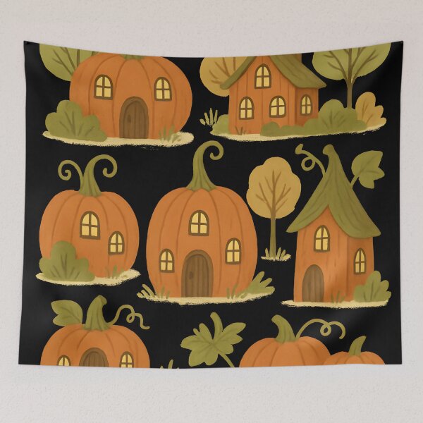 Item preview, Pumpkin House Neighborhood designed and sold by Uglyandcute.