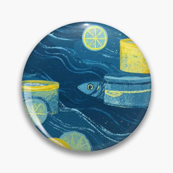 Item preview, Sparkling Sardines Vintage Lemon Cans designed and sold by MidArtForge.
