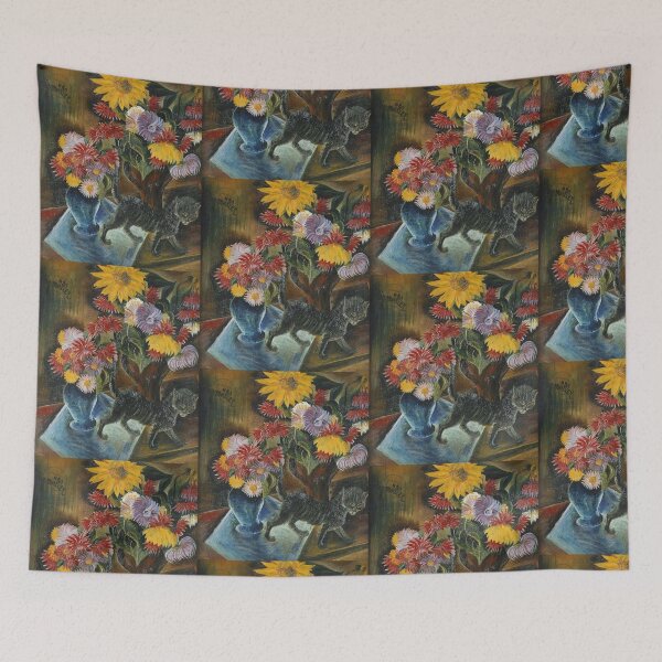 Item preview, Autumn Flowers and Cat designed and sold by Ichneumon-art.