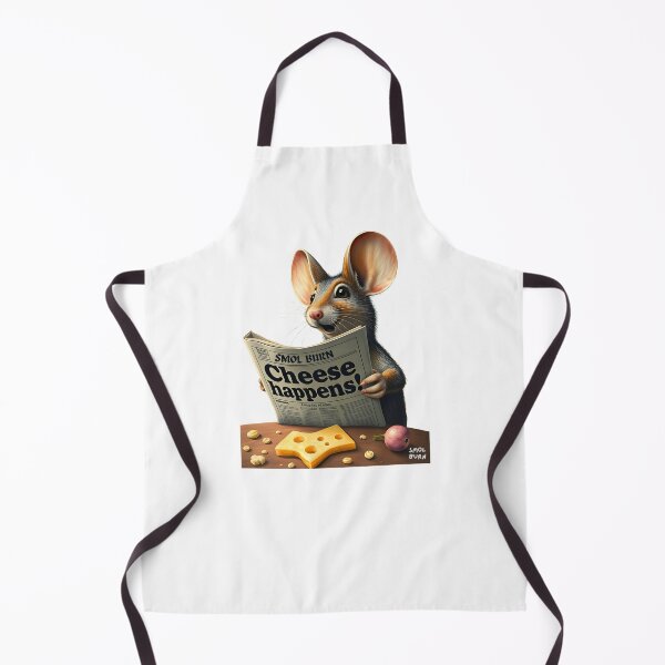 Item preview, Cheese Happens Mouse Gift | Funny Foodie Shirt, Mug, Tote | Cute Rat Reading Newspaper | Cheese Lover Pun Gift | Animal Humor Tee designed and sold by smolburndesign.