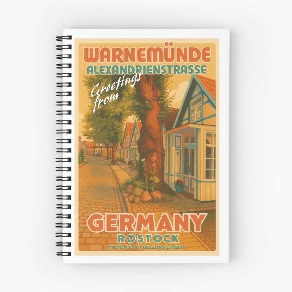 Item preview, Greetings from ROSTOCK /WARNEMÜNDE - ALEXANDRIENSTRASSE - Retro Vintage Design designed and sold by Earth Celebration Designs.