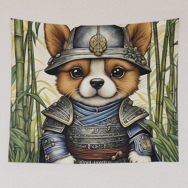 Item preview, Puppy as a Samurai Warrior in full armor designed and sold by Colin Bentham.