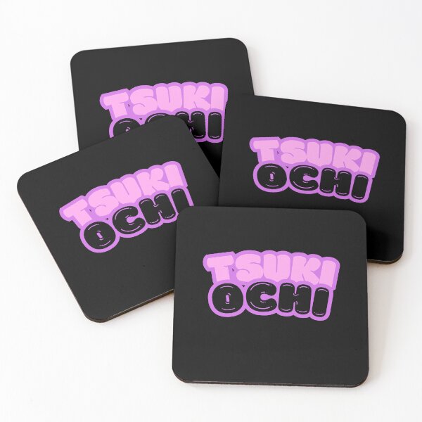 Item preview, Tsuki Ochi Fallen Moon Fluffy Cute Kawaii Black Pink and Purple Japanese Phrase designed and sold by OVERSAI.
