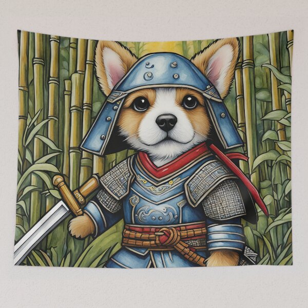 Item preview, Puppy as a Samurai Warrior in full armor designed and sold by Colin Bentham.