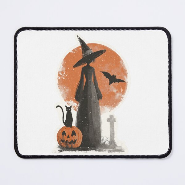 Item preview, Gothic Witch & Familiar | Halloween Cemetary Aesthetic Art designed and sold by BBackdesign.